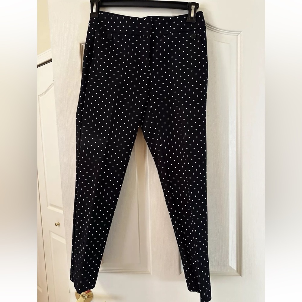 Ann Taylor LOFT Julie Skinny Women Ankle Pants Size 2 Color Black Polka Dots